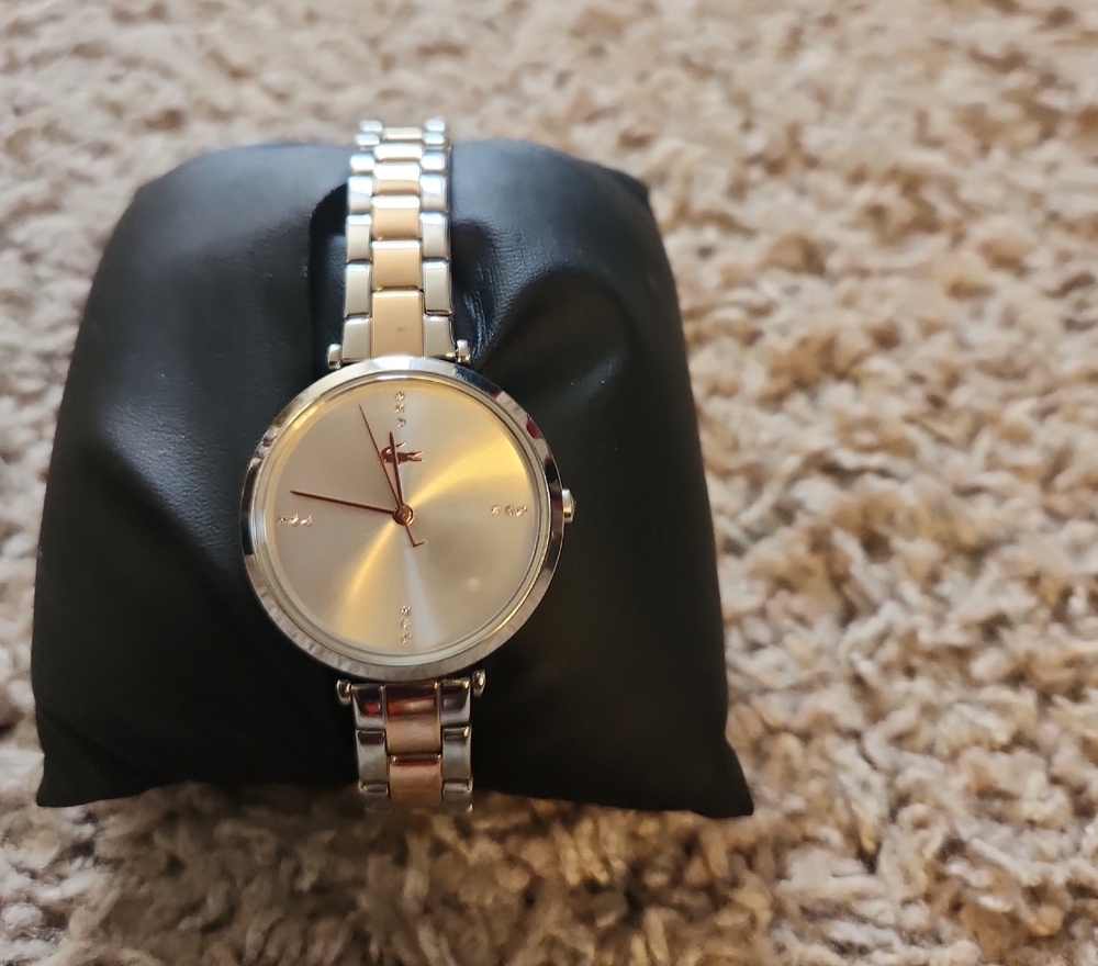Lacoste Silver Women's Watch with Gold Accents